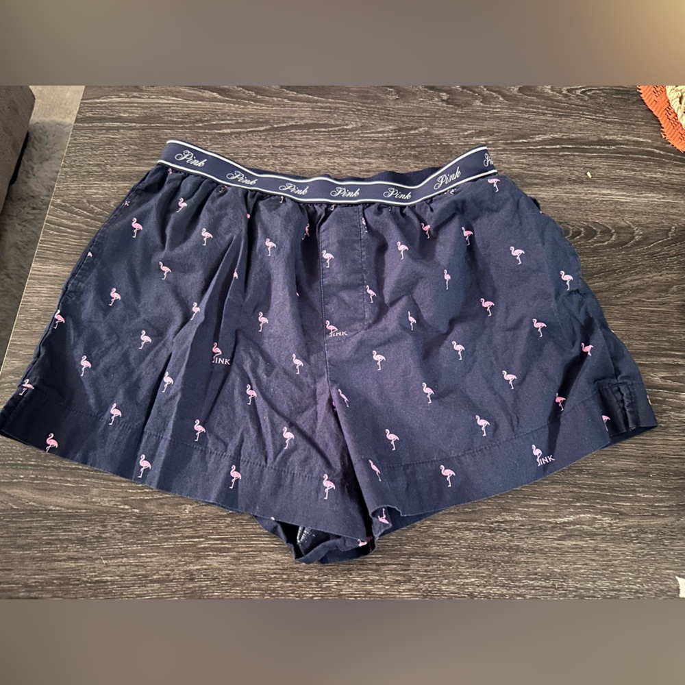 Victoria’s Secret PINK Navy/Flamingo Boxer Shorts